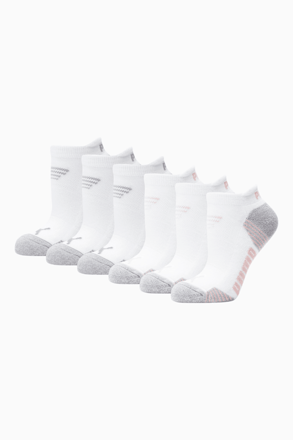 Women's Low Cut Socks [6 Pack], WHITE / PINK, extralarge